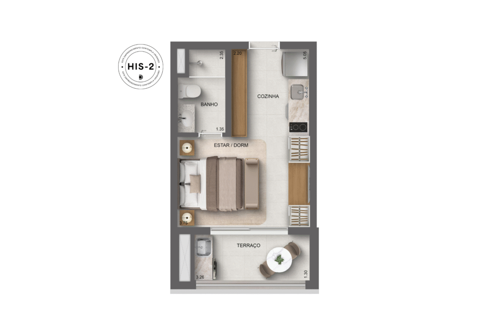 Apartamento 27m² - Studio - Platinum Tatuapé Diálogo