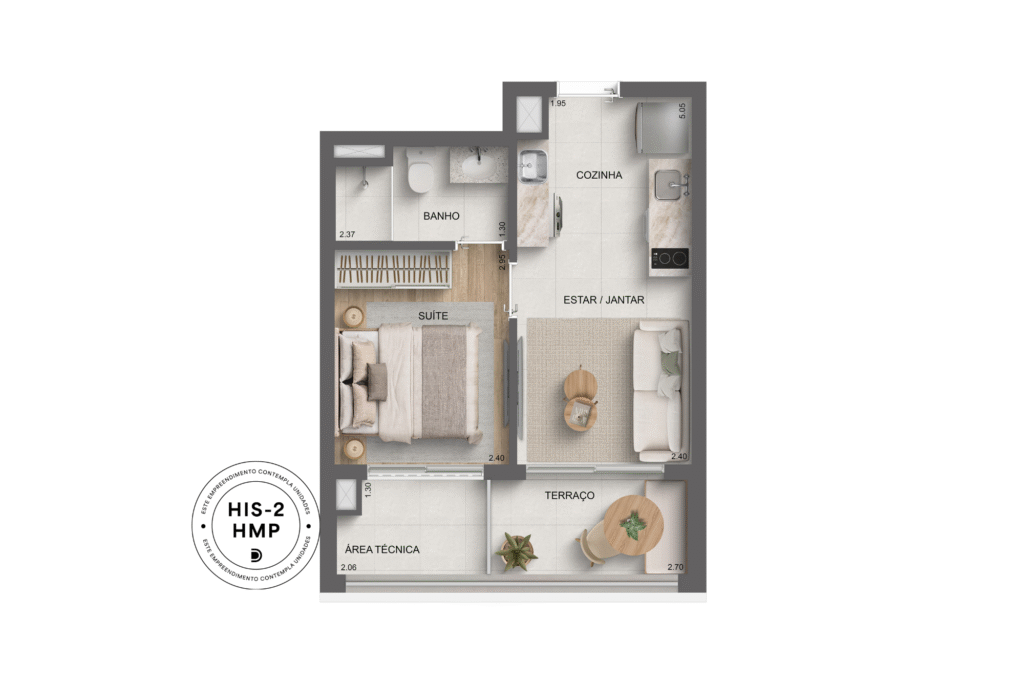 Apartamento 33m² - 1 Suíte - Platinum Tatuapé Diálogo