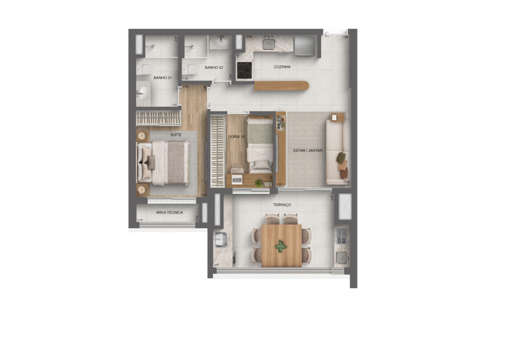 Apartamento 61m² - 2 Suítes - Platinum Tatuapé Diálogo