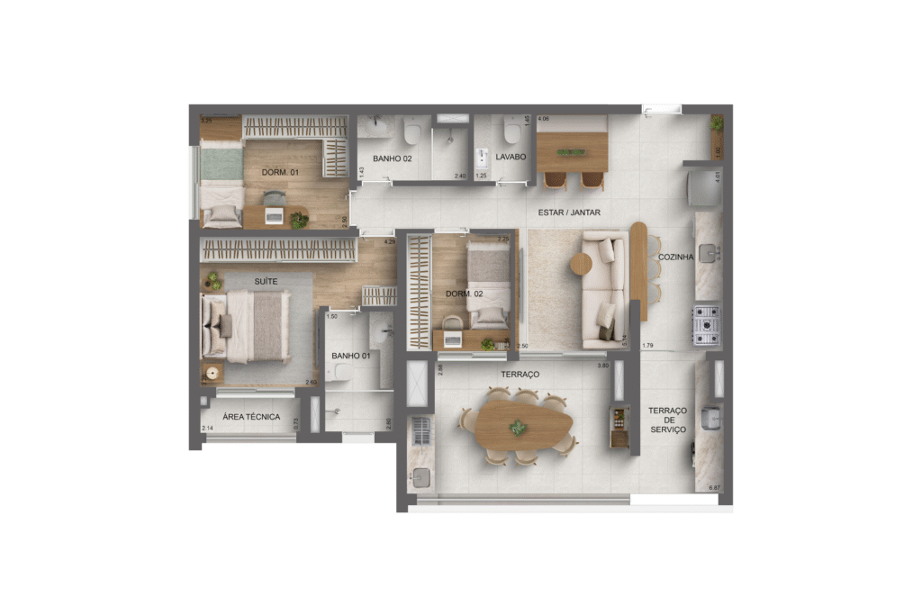 Apartamento 93m² - 3 dorms - Platinum Tatuapé Diálogo